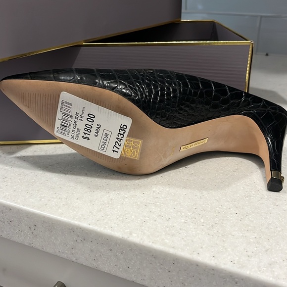 New with tags and box. Leather mules heels Louise & Cie Black sz 8 m - Picture 2 of 3